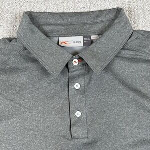 KJUS Mens Large (52) Stowe PrimeFlex UPF 30+ Gray Performance Golf Polo Shirt